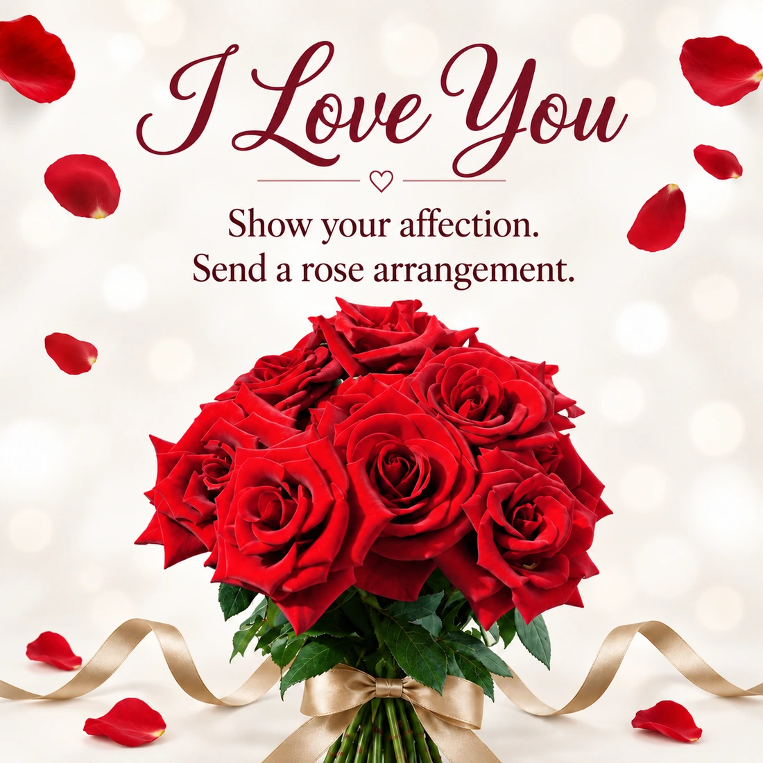 I Love You &mdash; Show your affection. Send a rose arrangement. Amparo's Florister&iacute;a